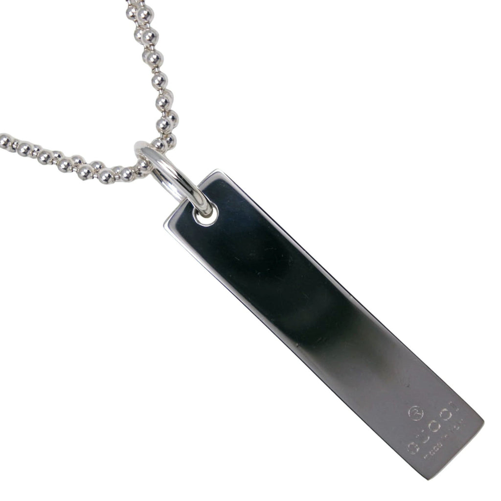Bar Pendant Necklace Sterling Silver Ball Chain