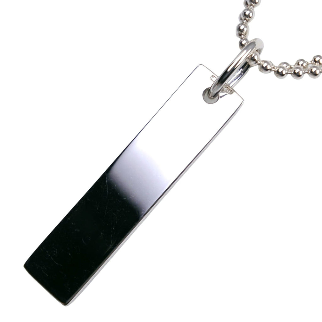 Bar Pendant Necklace Sterling Silver Ball Chain