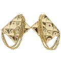 Matelasse Bag Motif Clip Earrings Metal