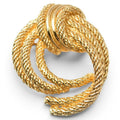 Twisted Rope Motif Brooch Gold