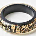 Bracelet Resin and Rhinestone Black Blue Red