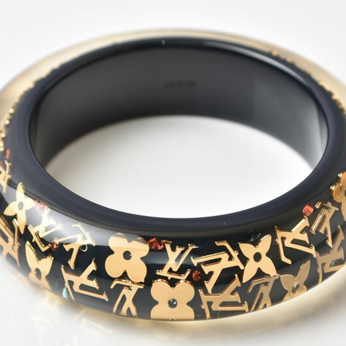 Bracelet Resin and Rhinestone Black Blue Red
