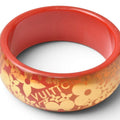 Bangle Bracelet Plastic Red Orange Medium