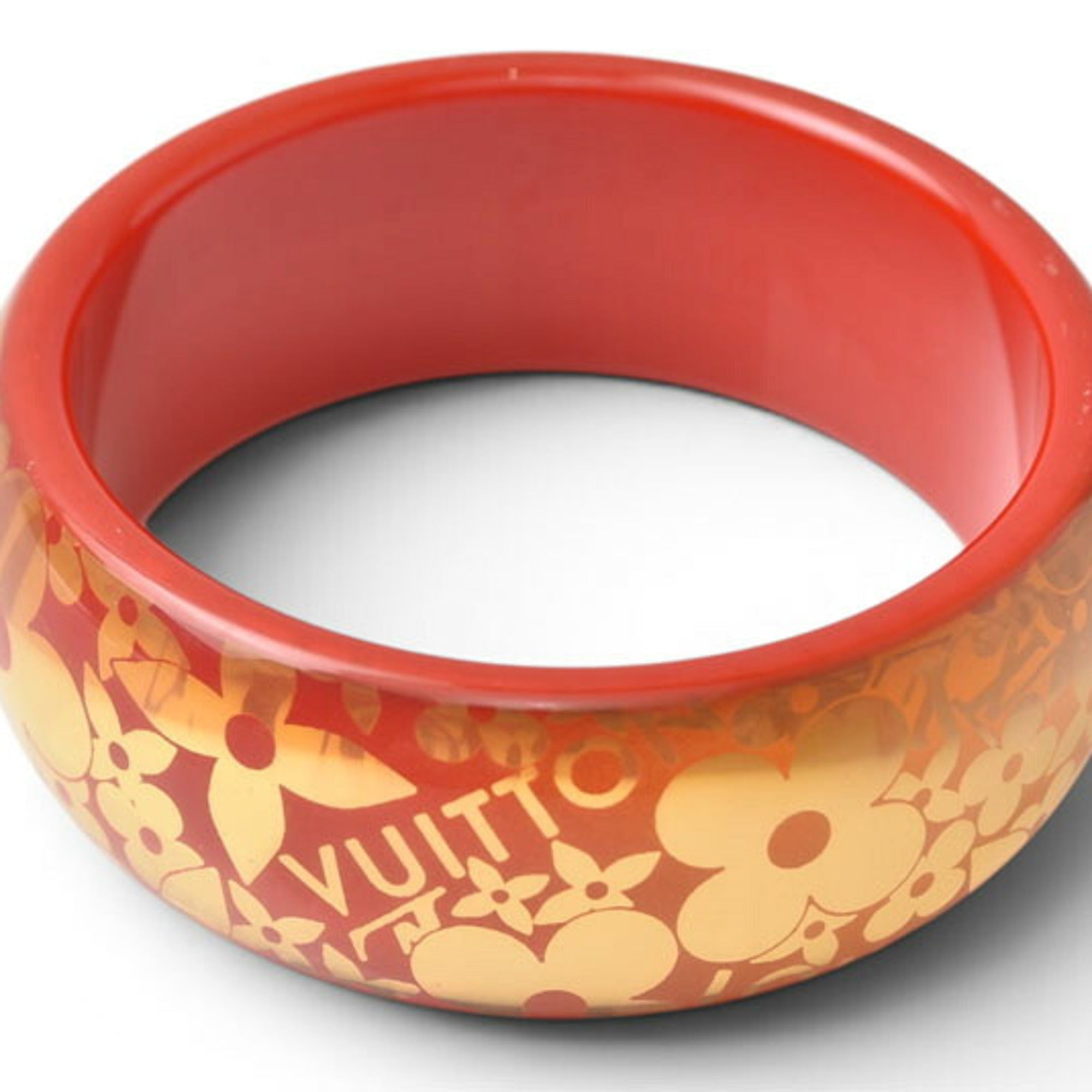 Bangle Bracelet Plastic Red Orange Medium