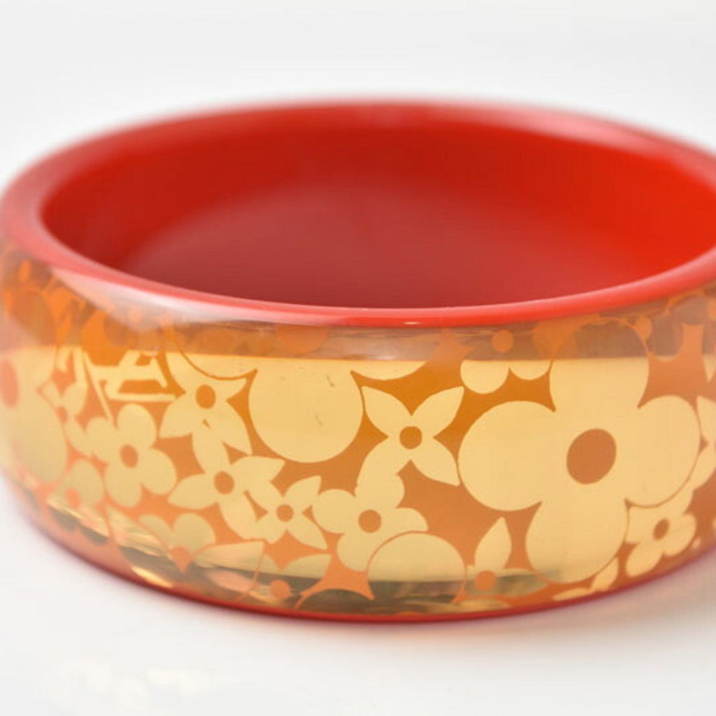 Bangle Bracelet Plastic Red Orange Medium
