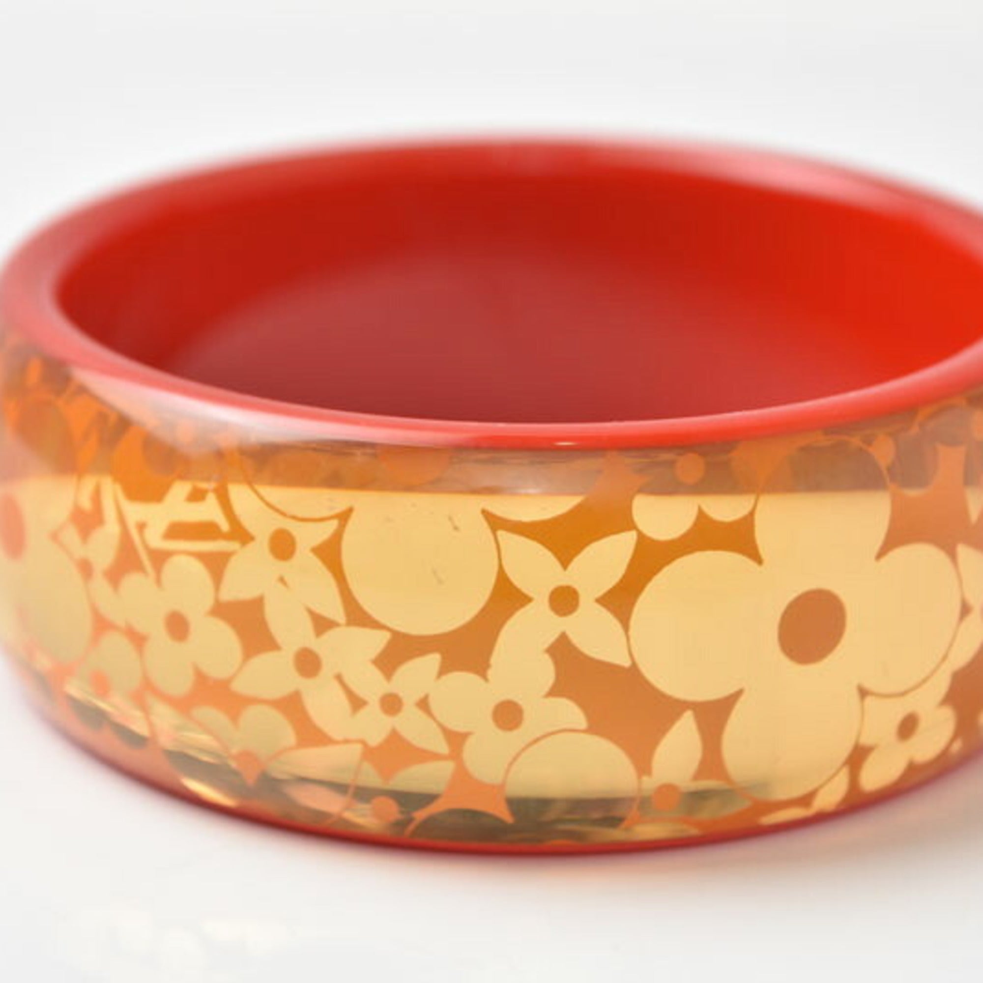 Bangle Bracelet Plastic Red Orange Medium