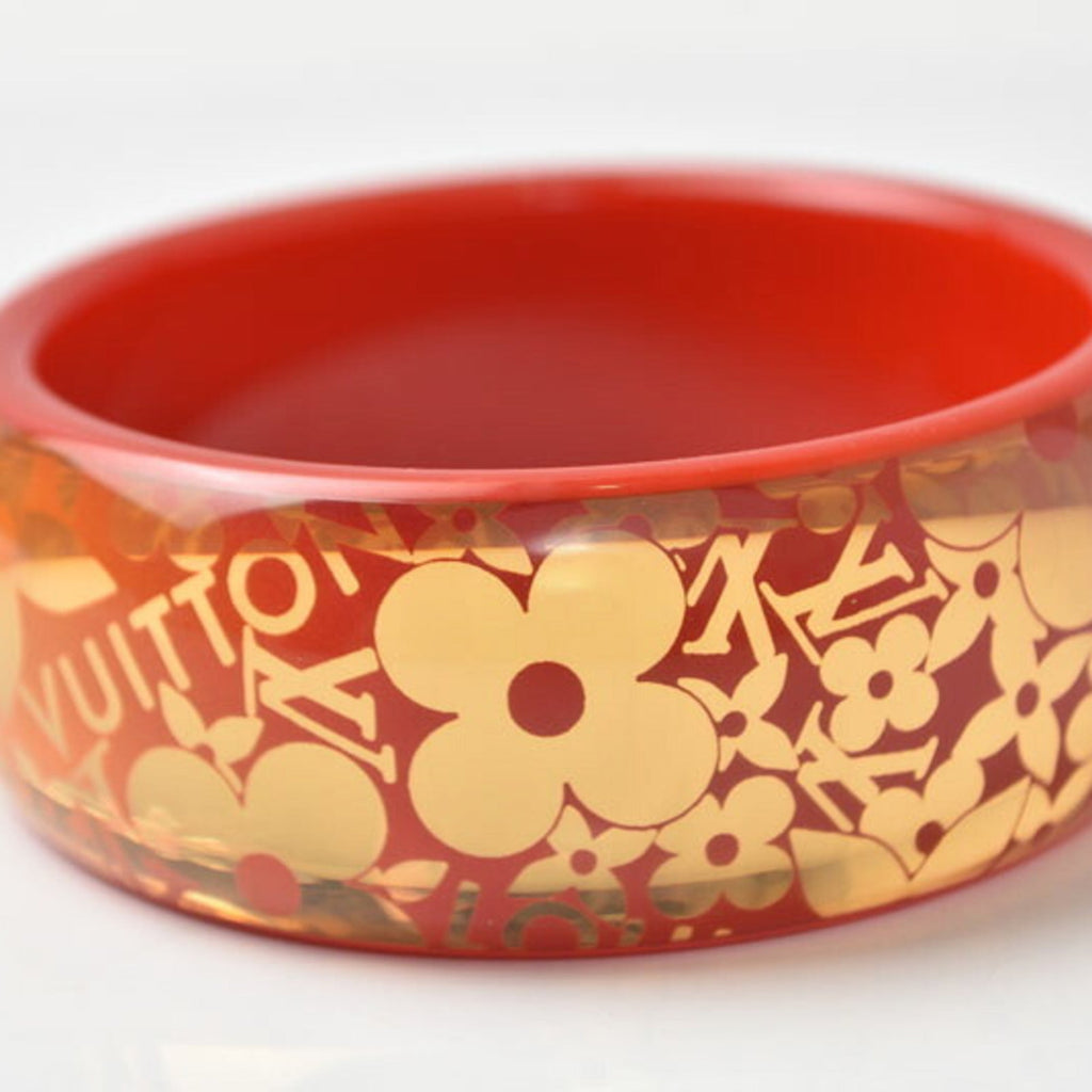Bangle Bracelet Plastic Red Orange Medium