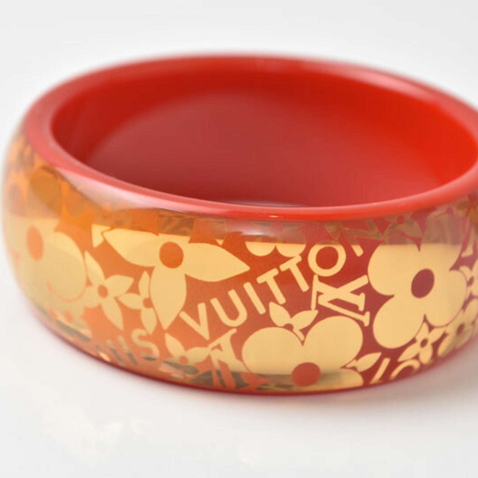 Bangle Bracelet Plastic Red Orange Medium