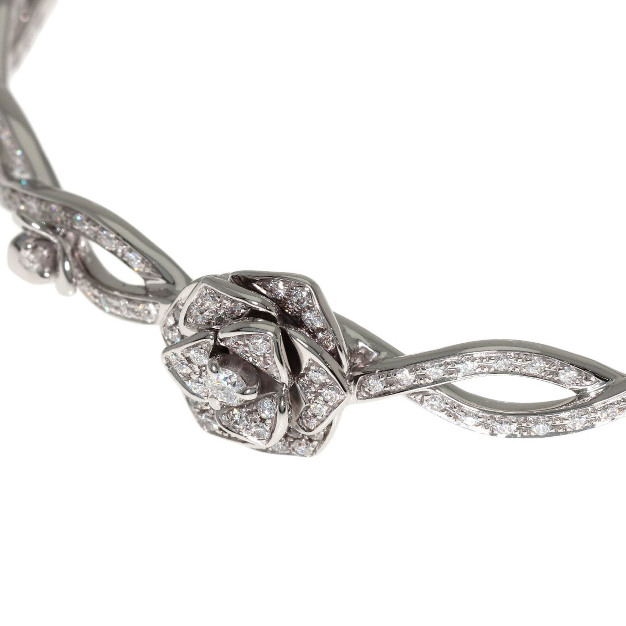 Rose Full Diamond Bracelet 18K White Gold