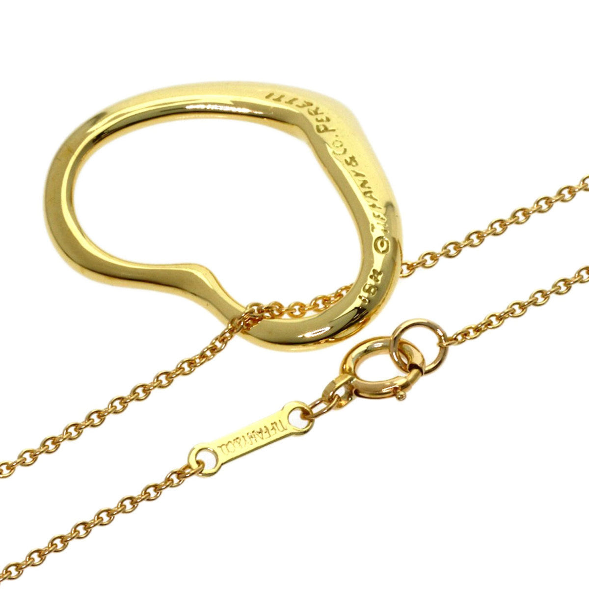 Open Heart Pendant Necklace 18K Yellow Gold 17.5mm