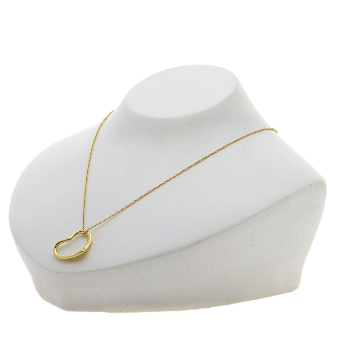 Open Heart Pendant Necklace 18K Yellow Gold 17.5mm