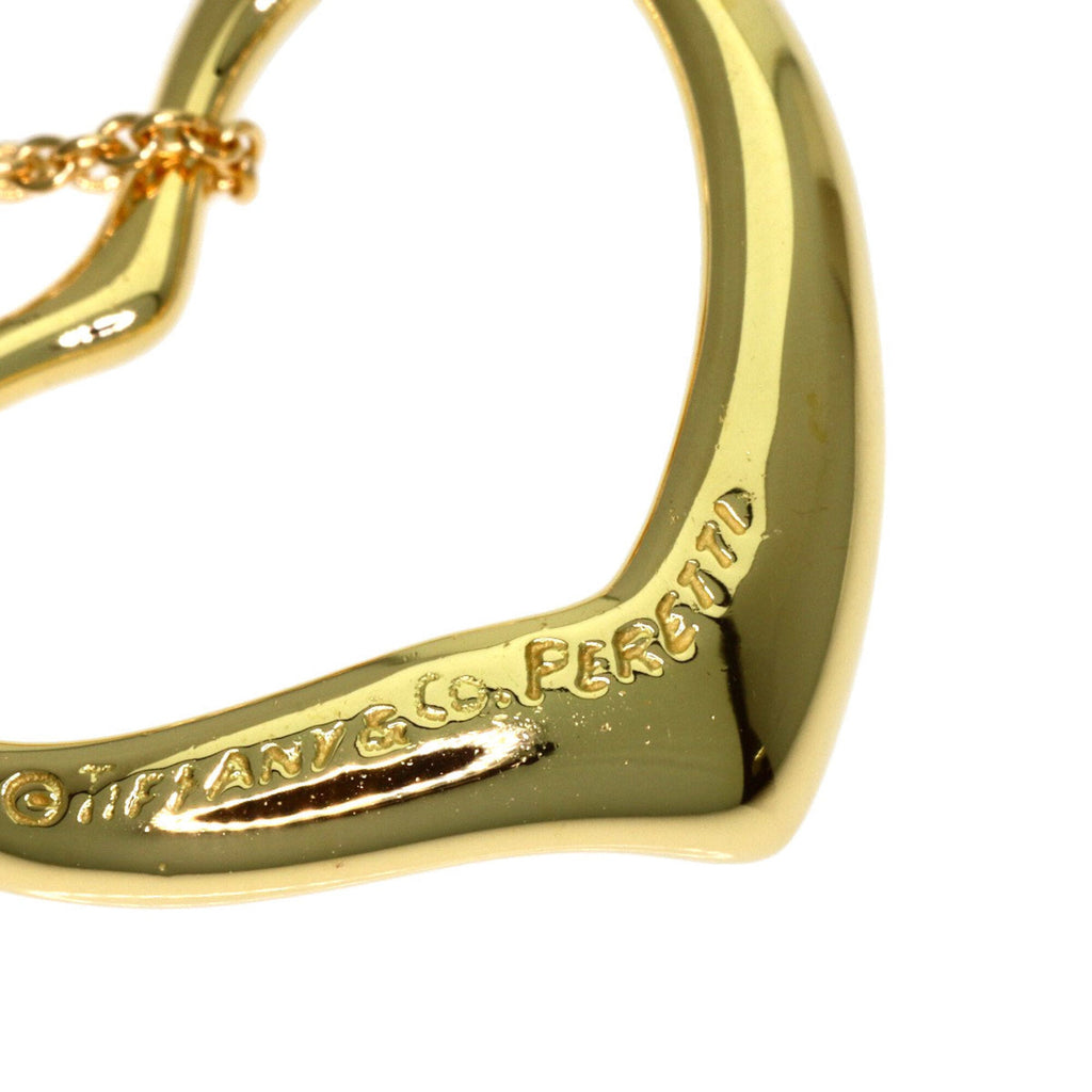 Open Heart Pendant Necklace 18K Yellow Gold 17.5mm