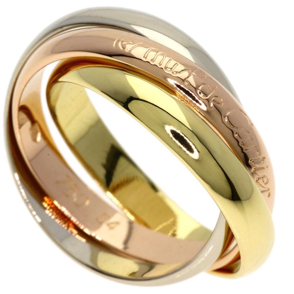 Vendome Louis Cartier Band Ring 18K Tricolor Gold
