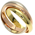 Vendome Louis Cartier Band Ring 18K Tricolor Gold