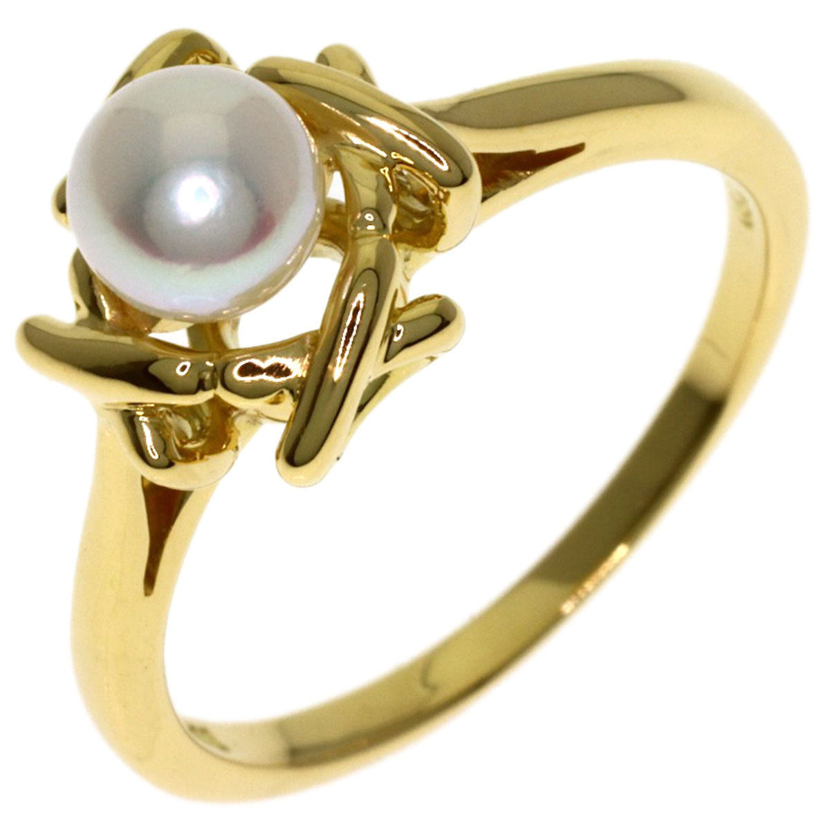 Kiss Around Ring 18K Yellow Gold with Pearl