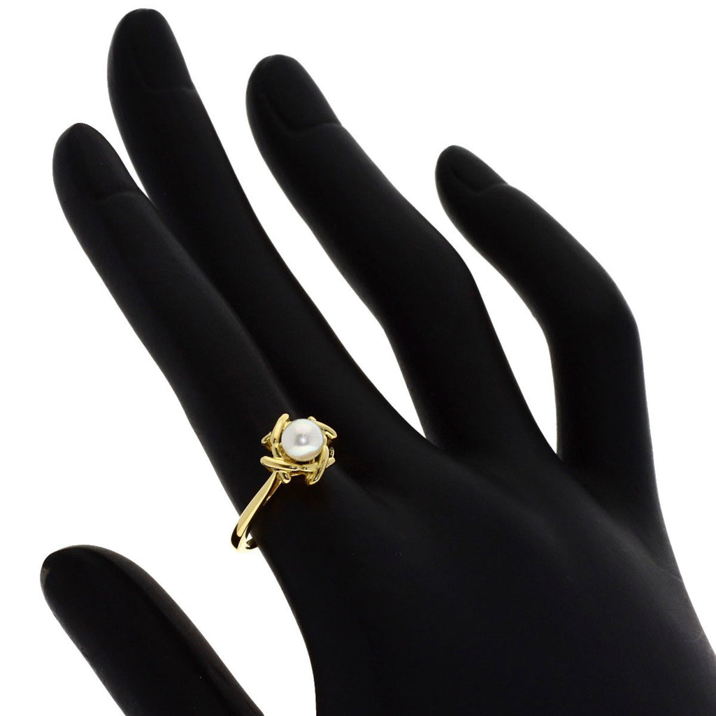 Kiss Around Ring 18K Yellow Gold with Pearl
