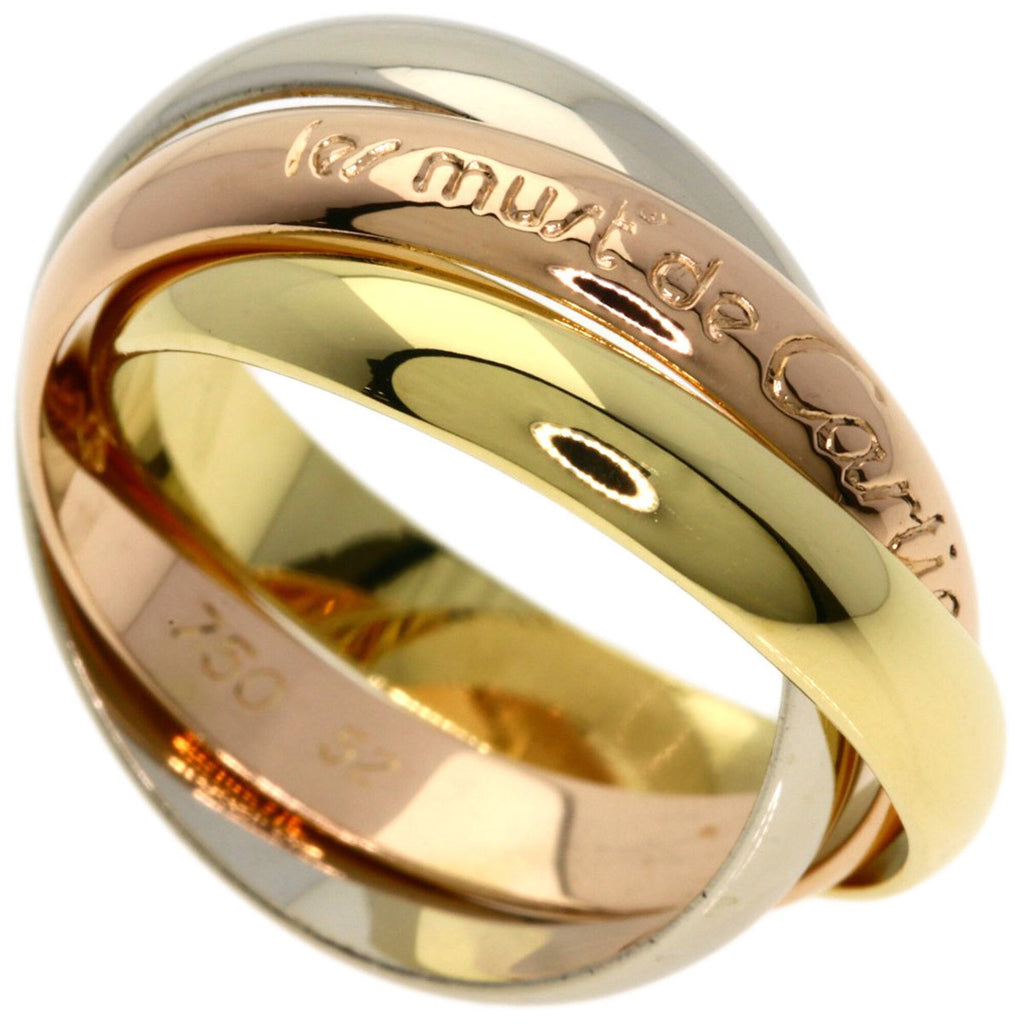Vendome Louis Cartier Band Ring 18K Tricolor Gold