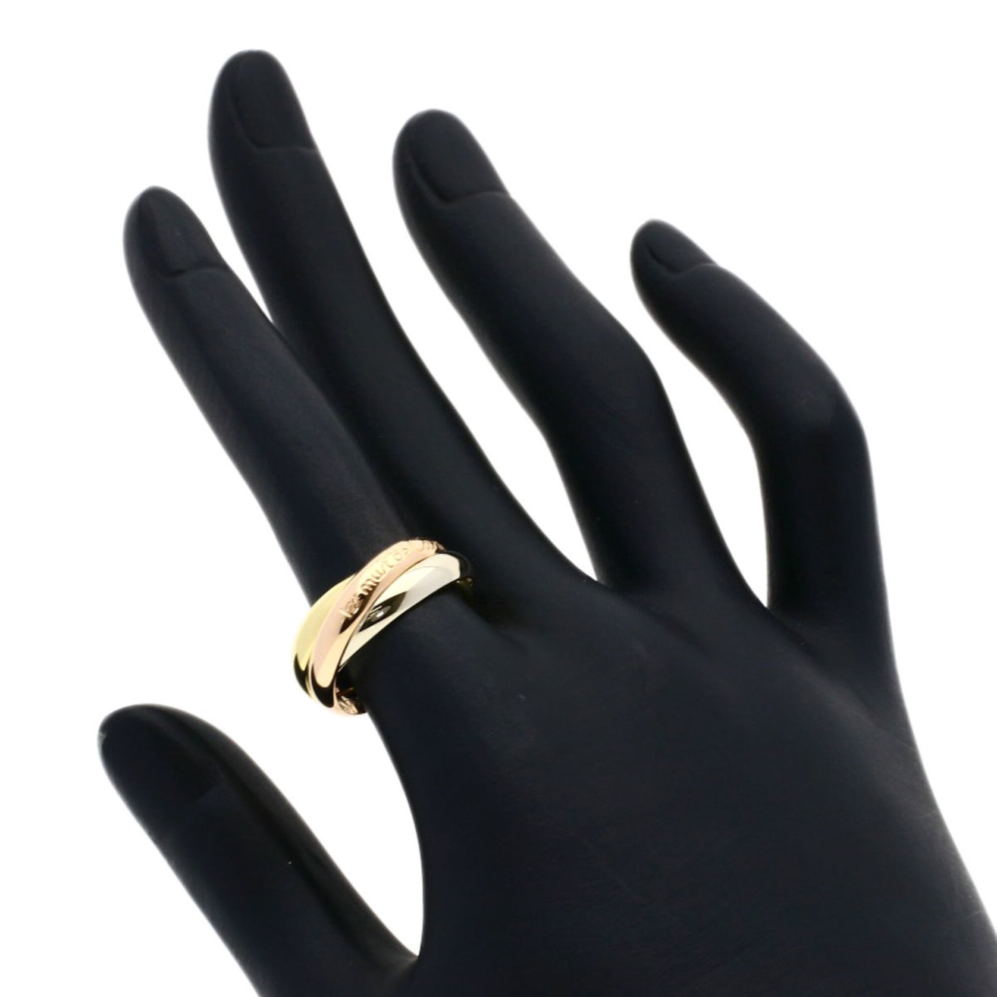 Vendome Louis Cartier Band Ring 18K Tricolor Gold