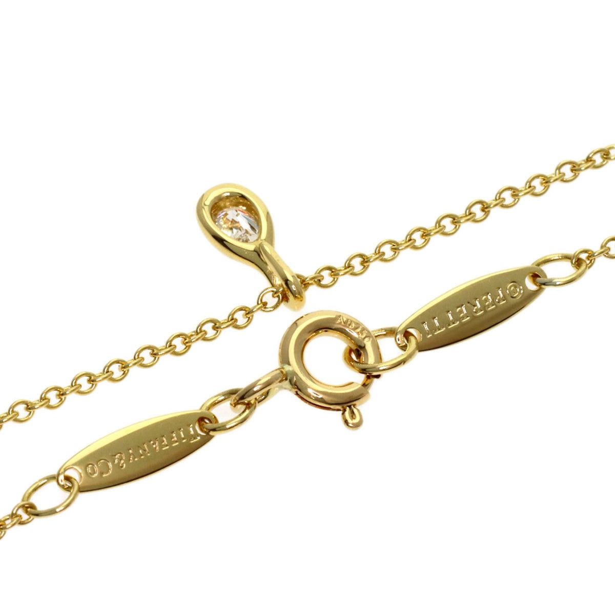 Elsa Peretti Diamonds By The Yard Pendant Necklace 18K Yellow Gold and Diamond