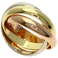 Vendome Louis Cartier Band Ring 18K Tricolor Gold