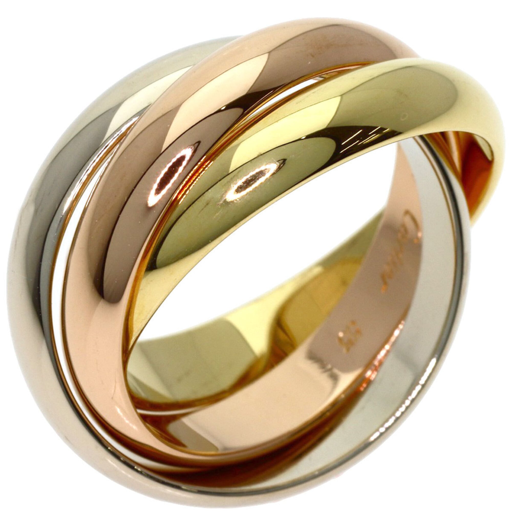 Vendome Louis Cartier Band Ring 18K Tricolor Gold