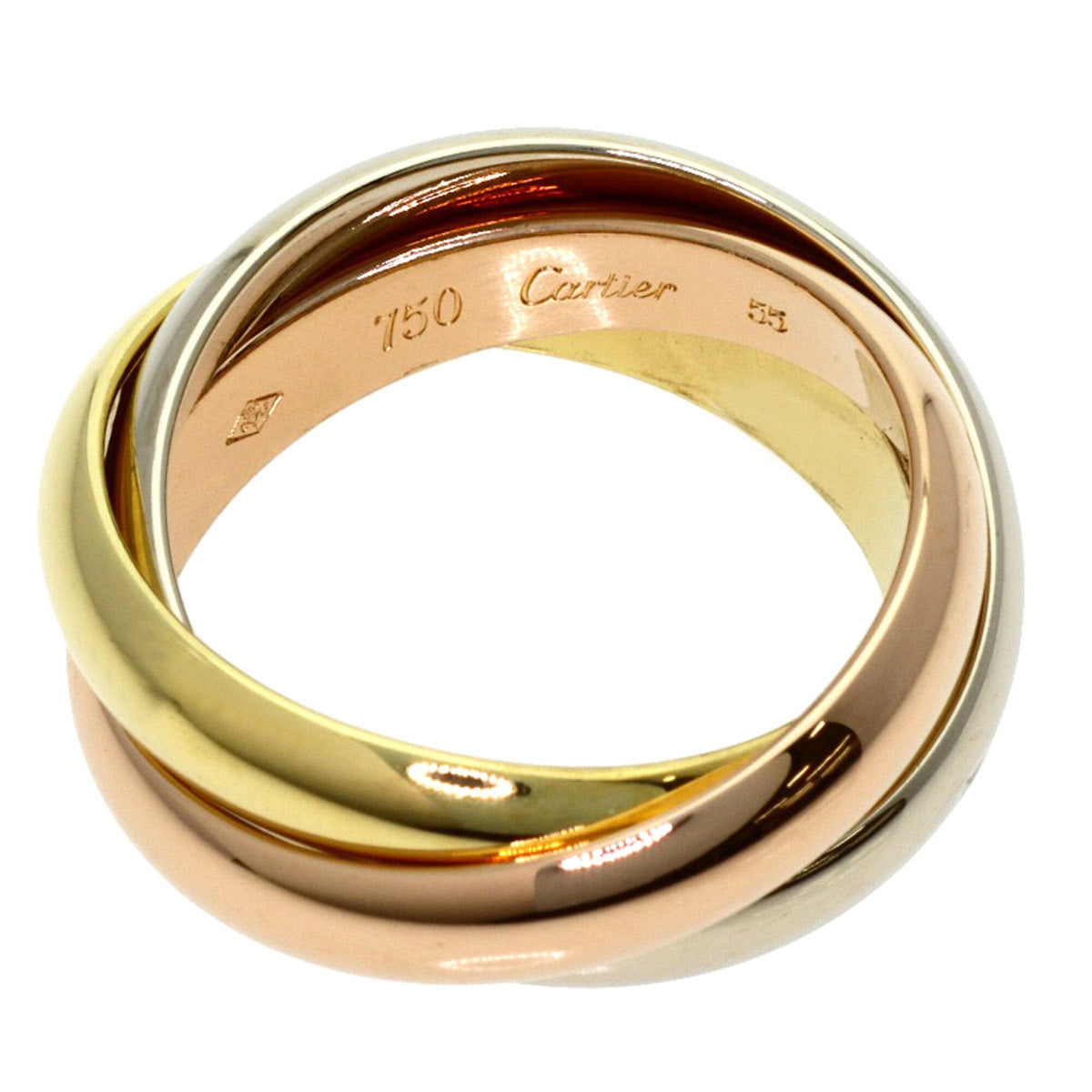 Vendome Louis Cartier Band Ring 18K Tricolor Gold