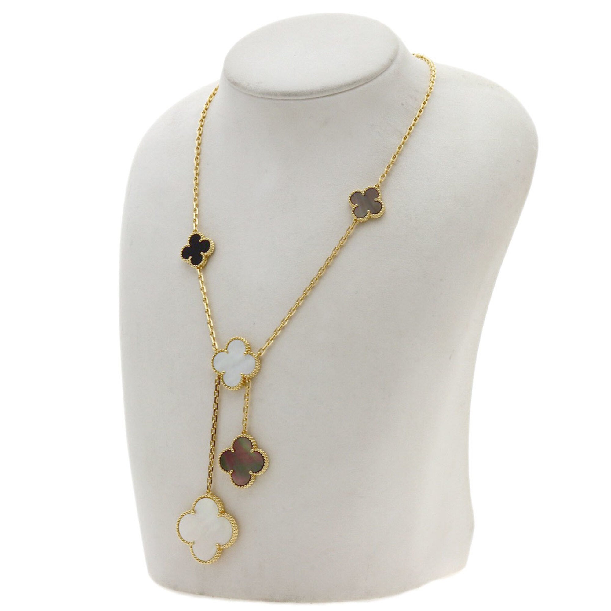 Alhambra Pendant Necklace 18K Yellow Gold and Onyx