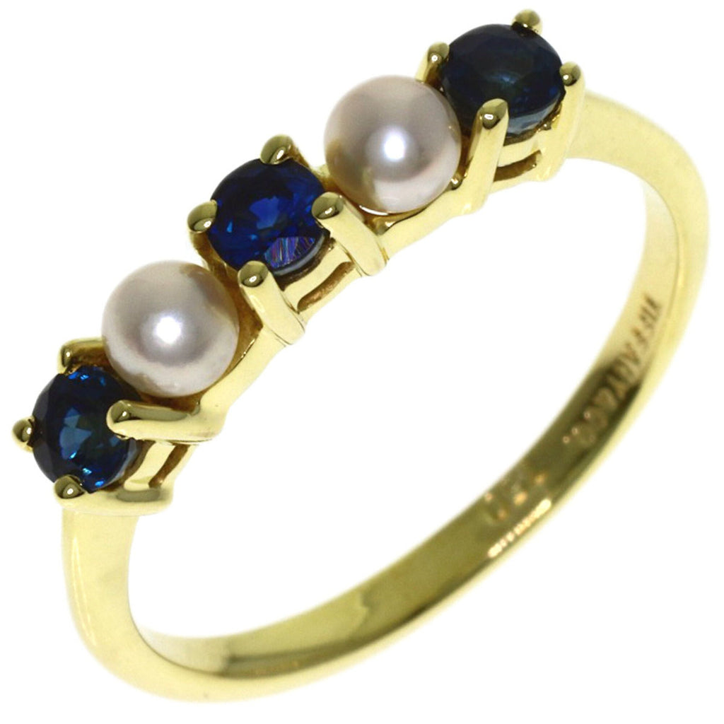 Ring 18K Yellow Gold With Pearl and Sapphire