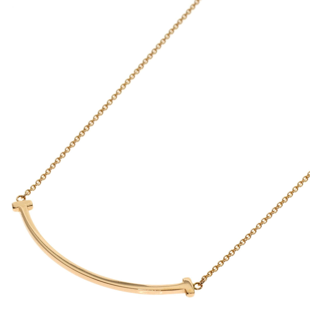 T Smile Pendant Necklace 18K Rose Gold