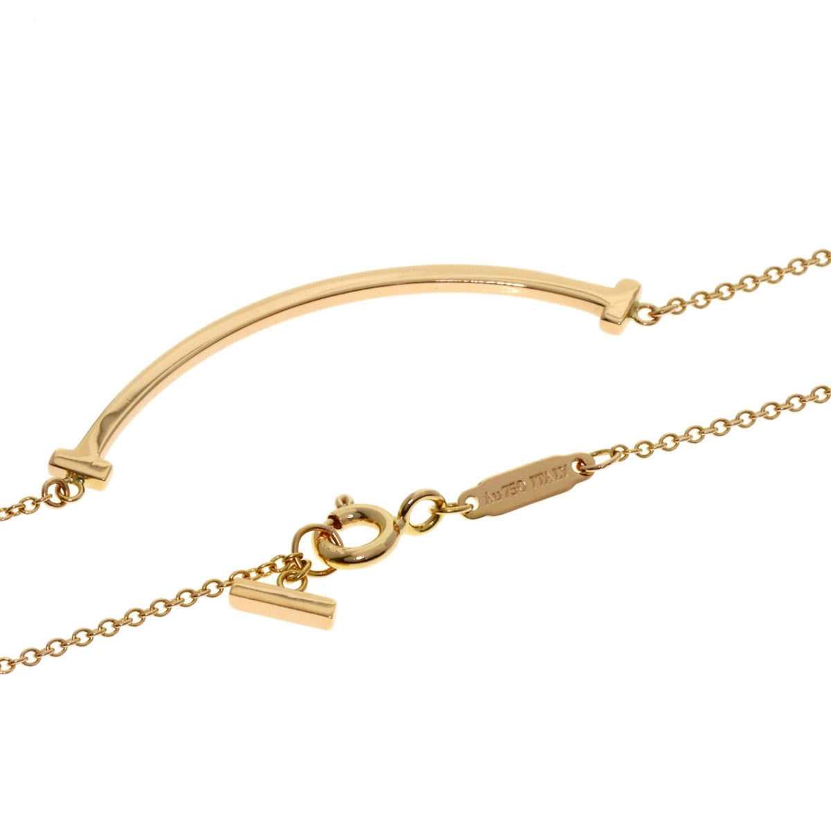 T Smile Pendant Necklace 18K Rose Gold
