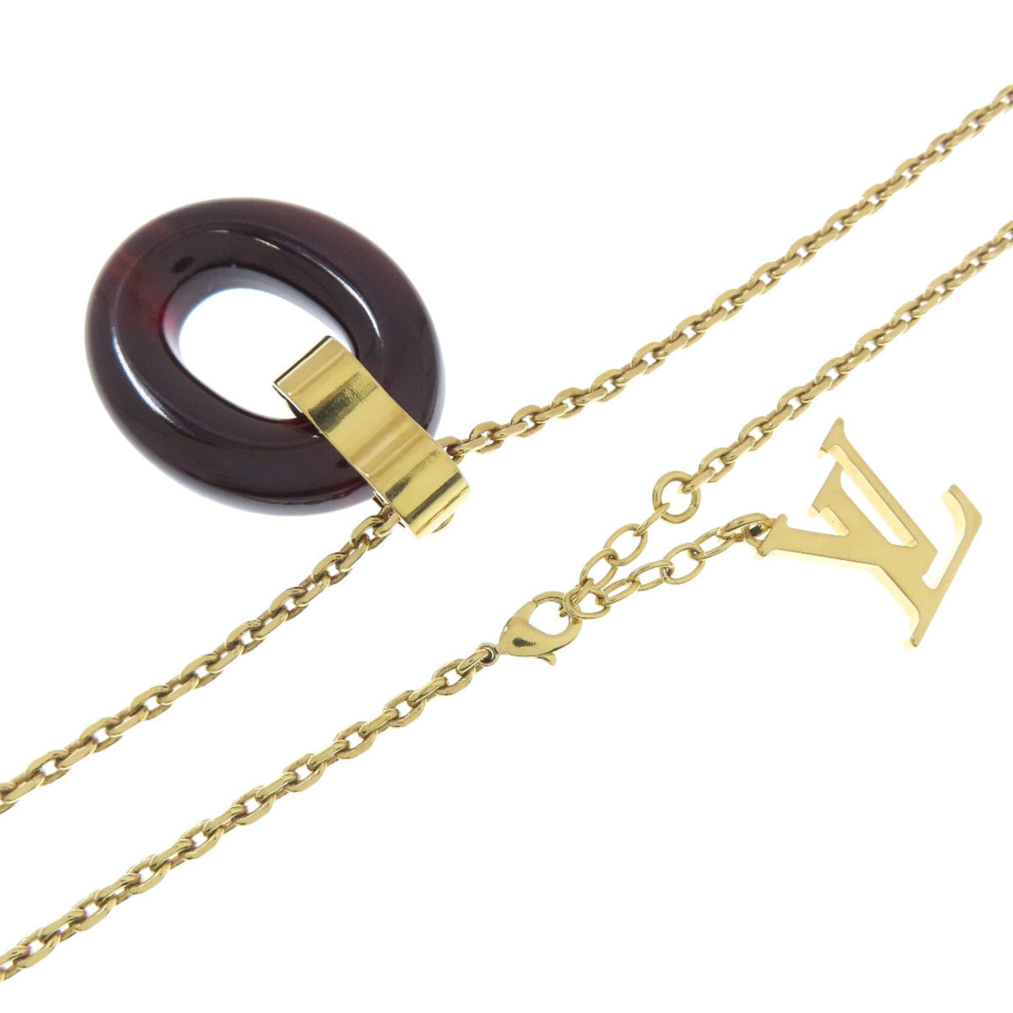Pendant Necklace Metal Gold Purple Red