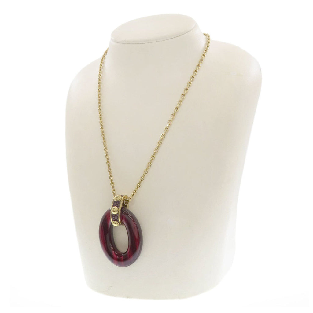 Pendant Necklace Metal Gold Purple Red