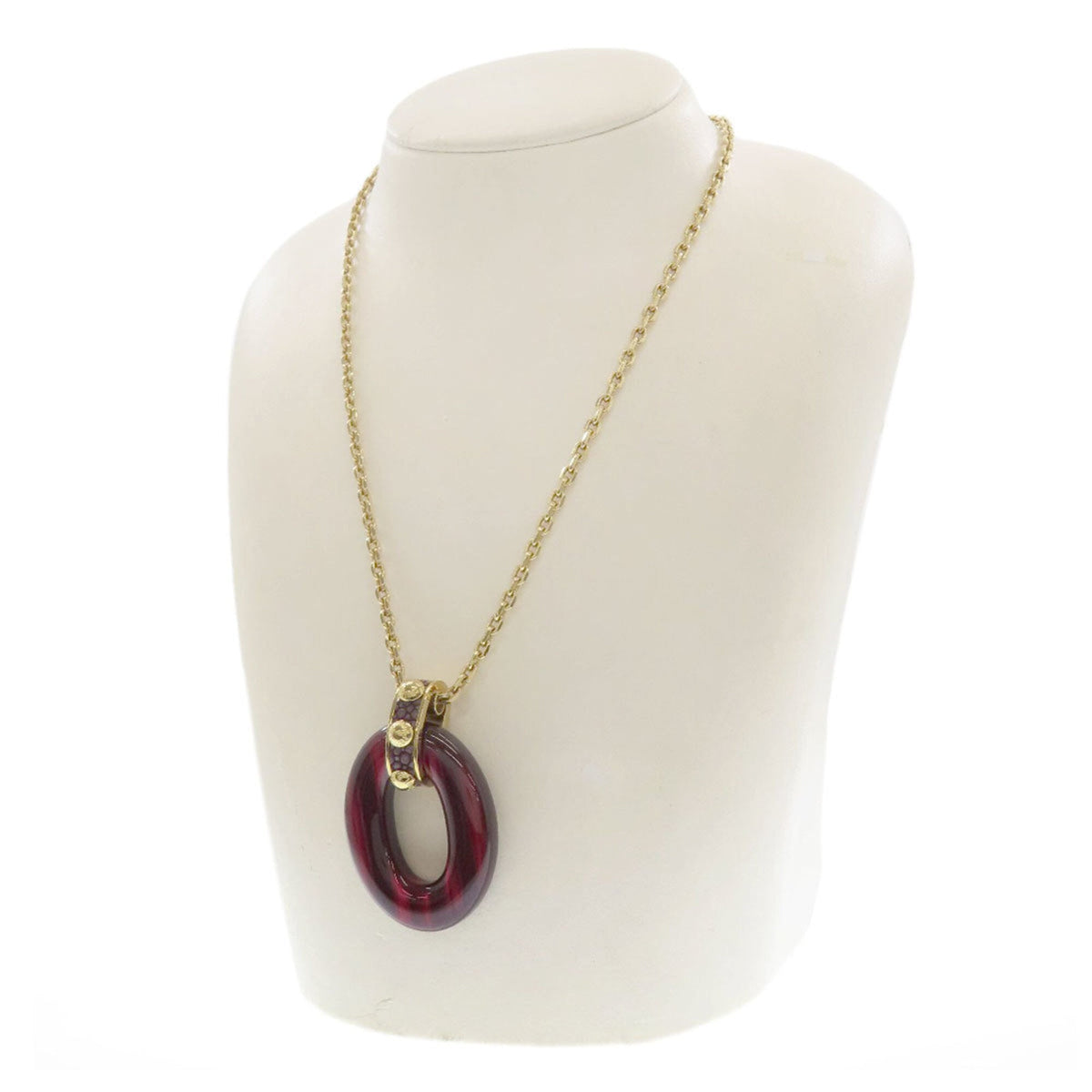 Pendant Necklace Metal Gold Purple Red
