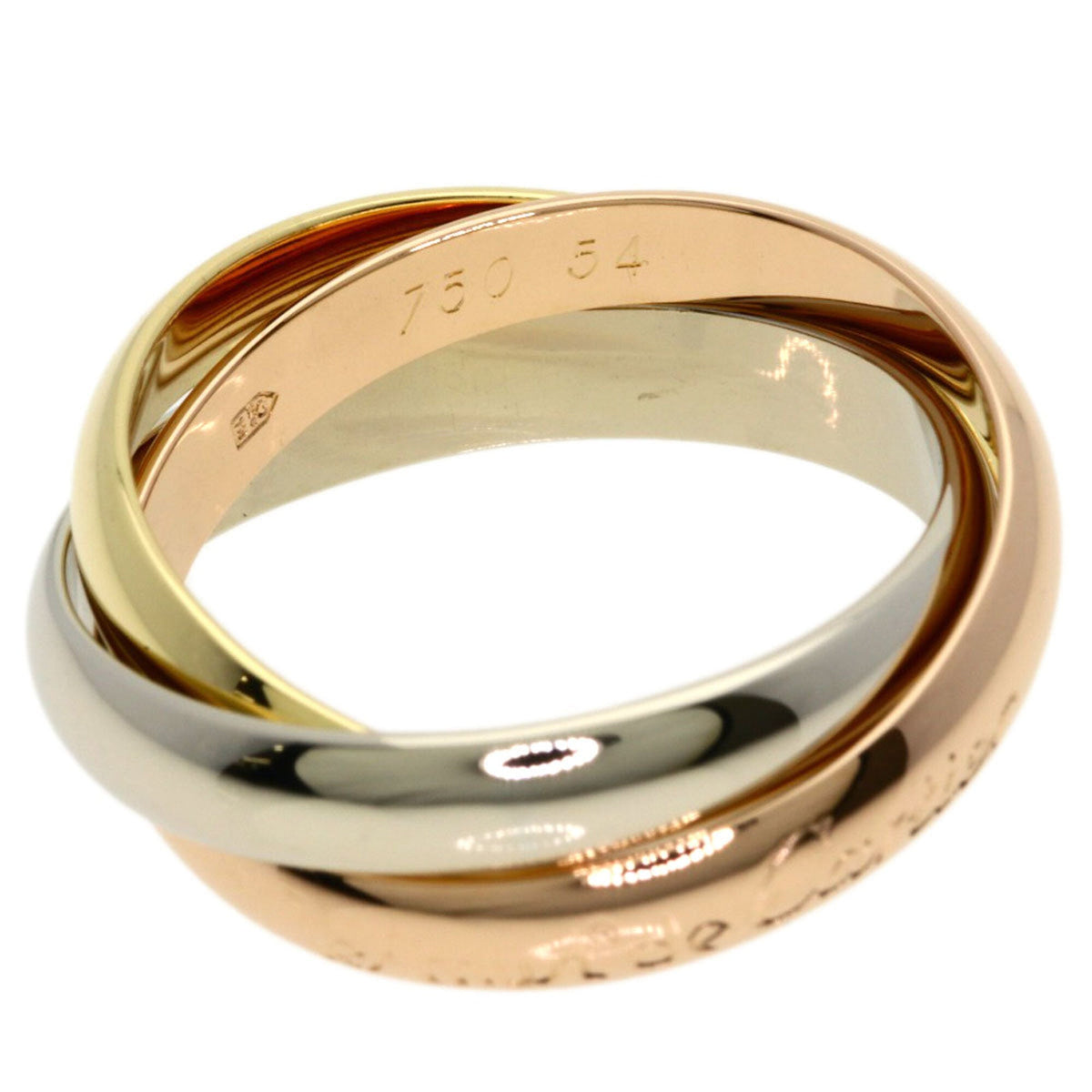 Vendome Louis Cartier Band Ring 18K Tricolor Gold