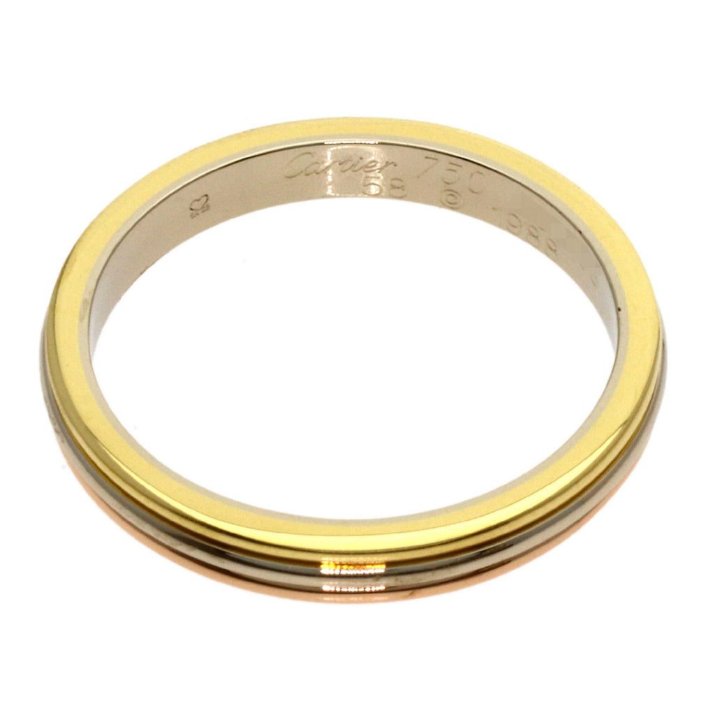 Vendome Louis Cartier Band Ring 18K Tricolor Gold