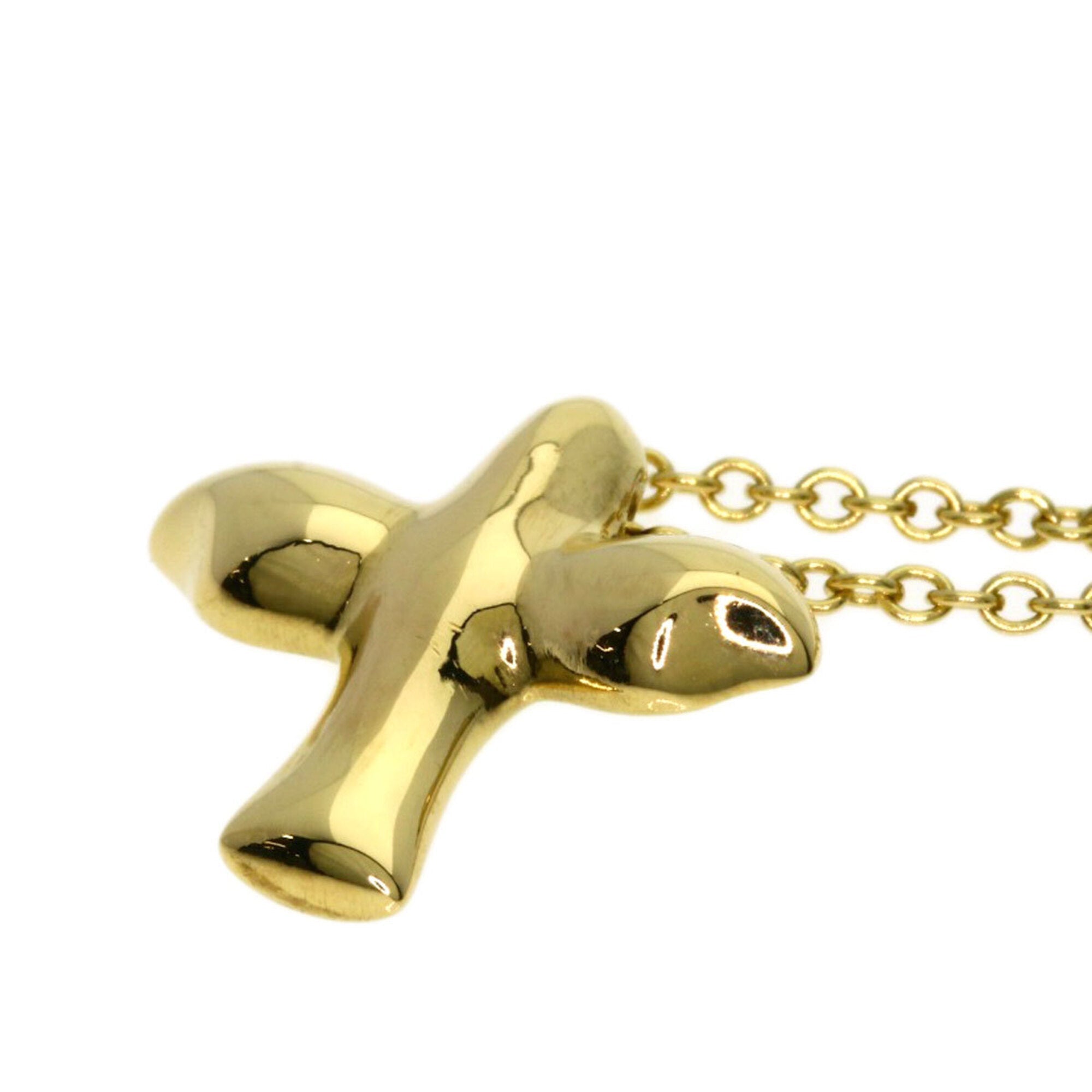 Bird Cross Pendant Necklace 18K Yellow Gold