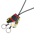 Clochette Skate Pendant Necklace Leather Black Red Yellow