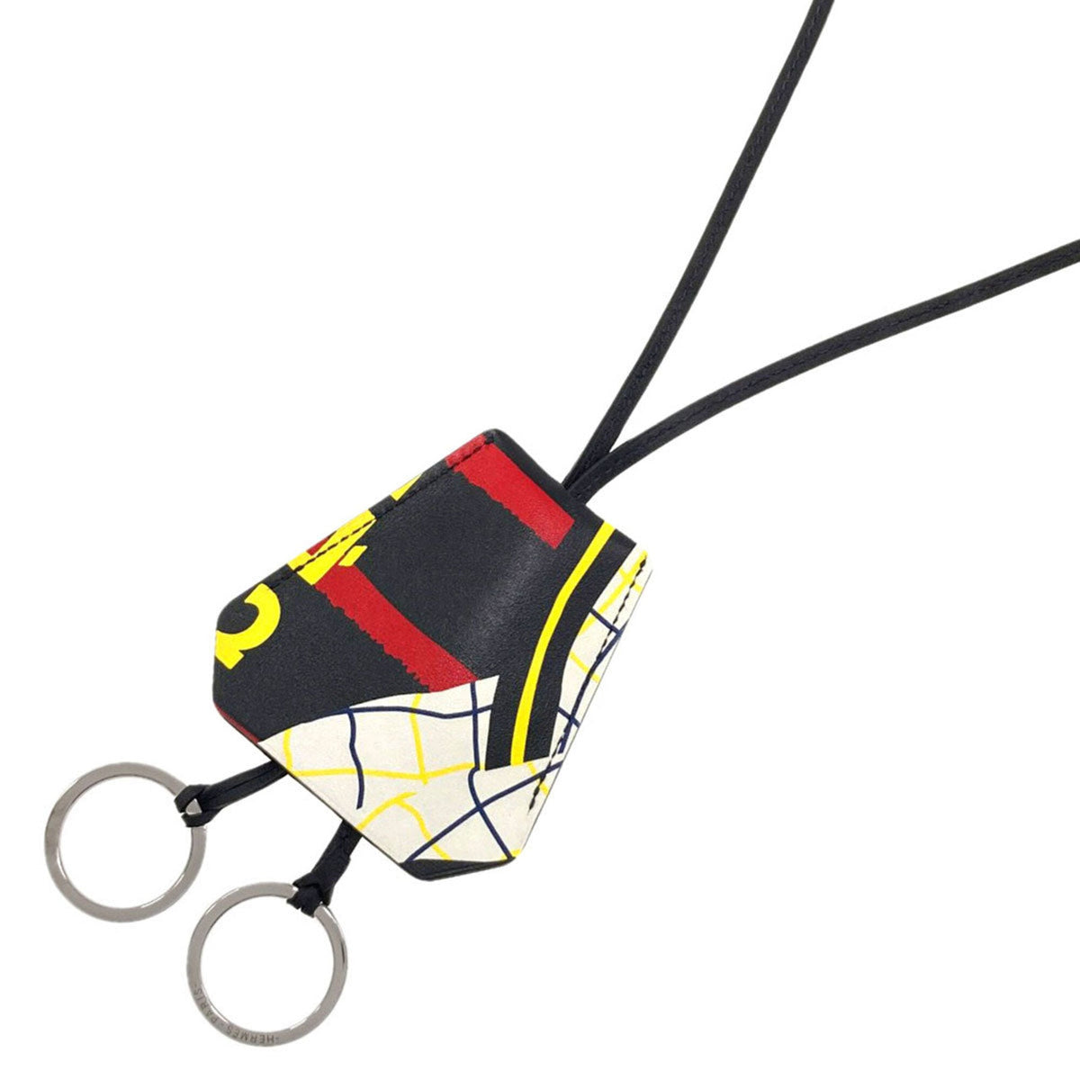 Clochette Skate Pendant Necklace Leather Black Red Yellow