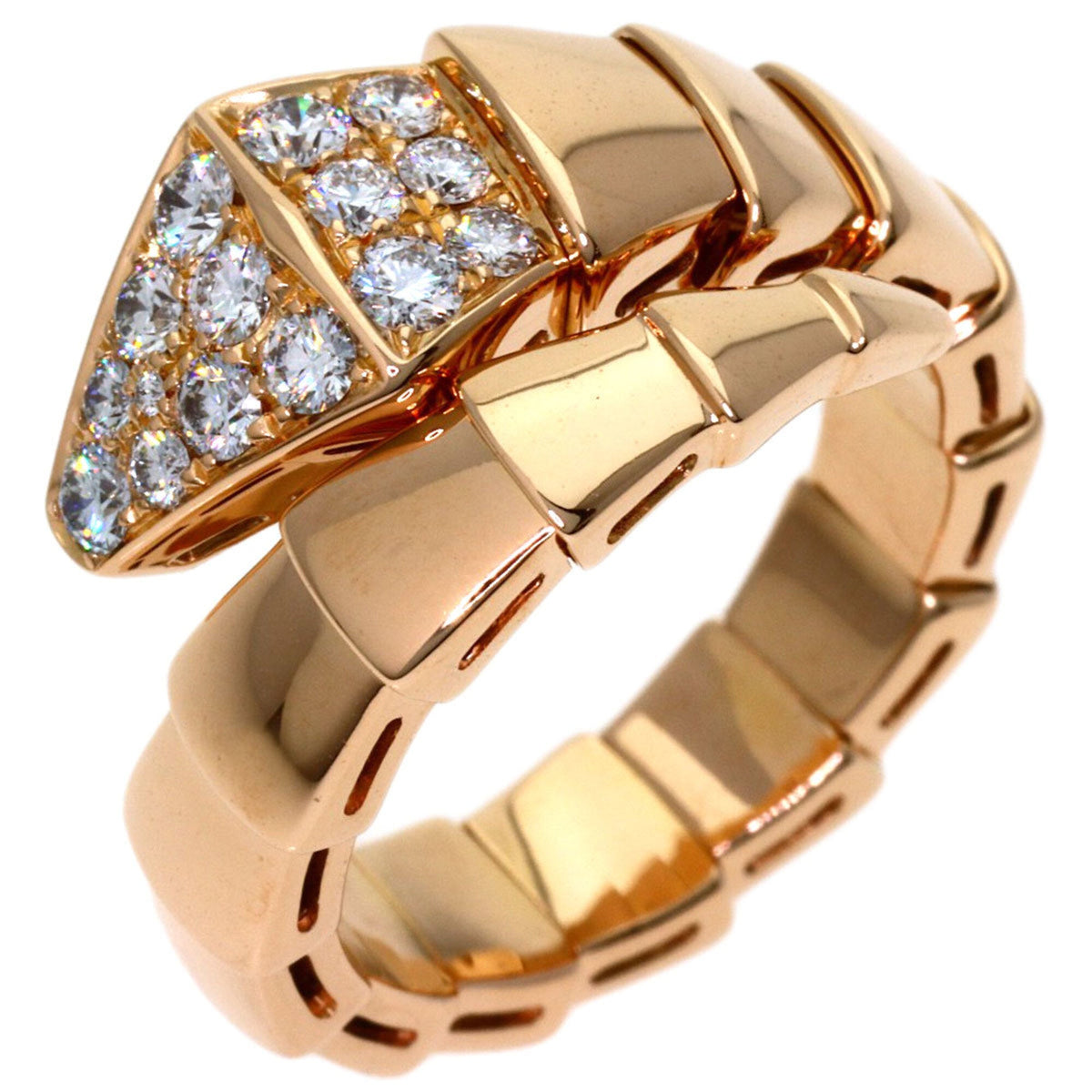 Serpenti Viper Ring 18K Rose Gold with Diamonds