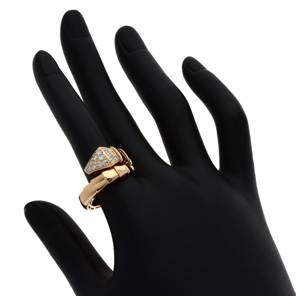 Serpenti Viper Ring 18K Rose Gold with Diamonds