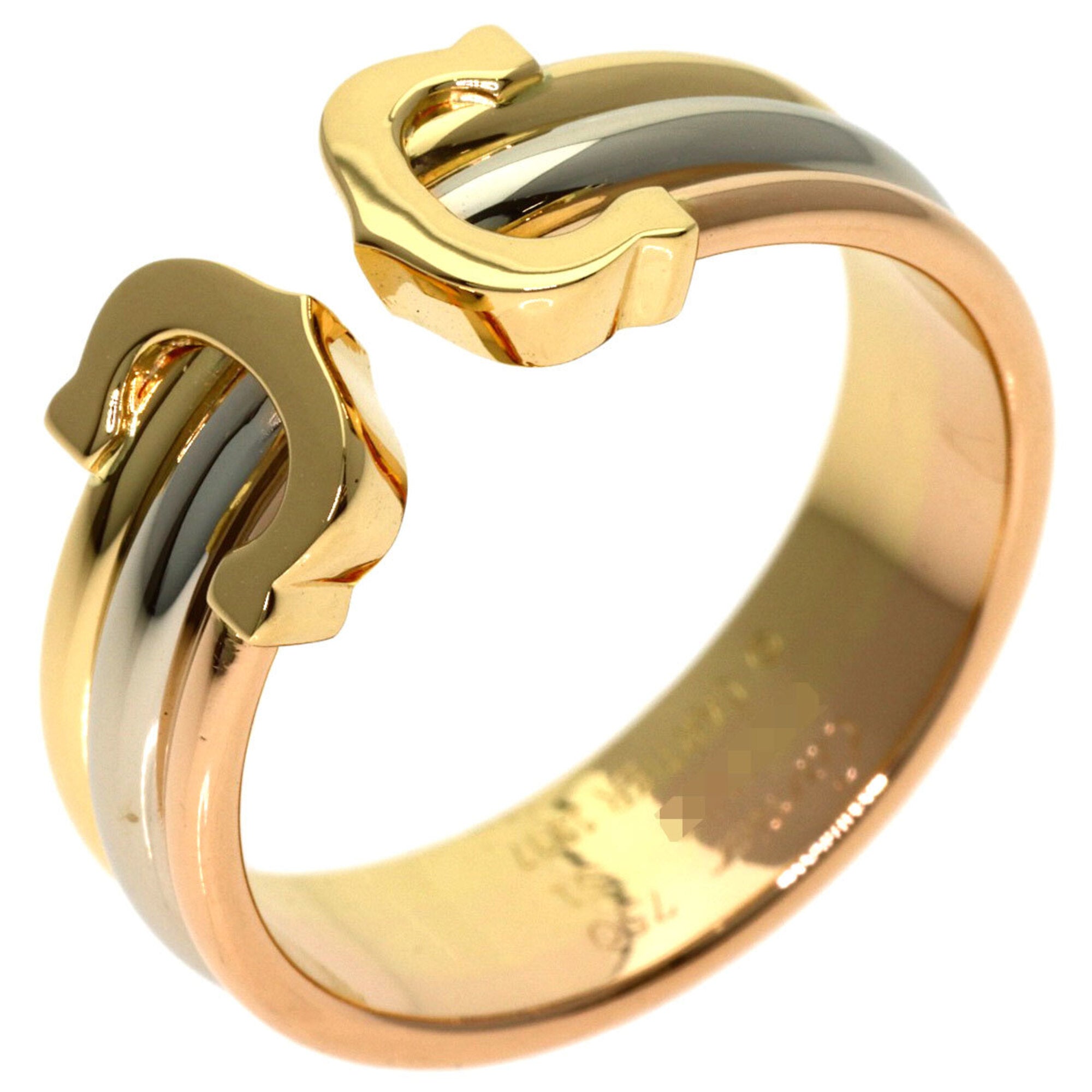 Vendome Louis Cartier Band Ring 18K Tricolor Gold