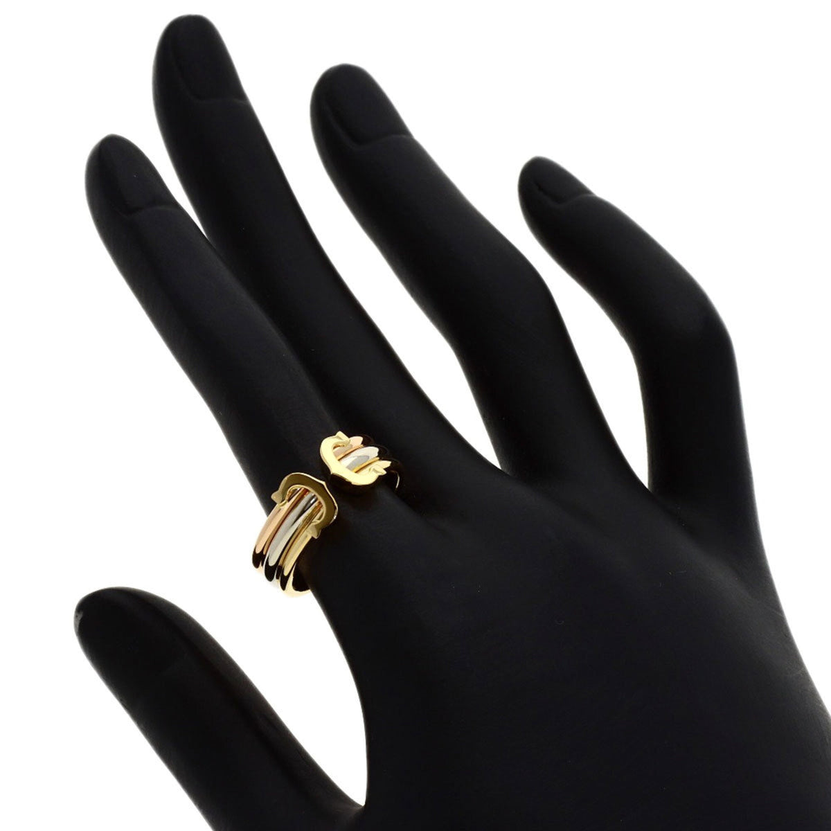 Vendome Louis Cartier Band Ring 18K Tricolor Gold