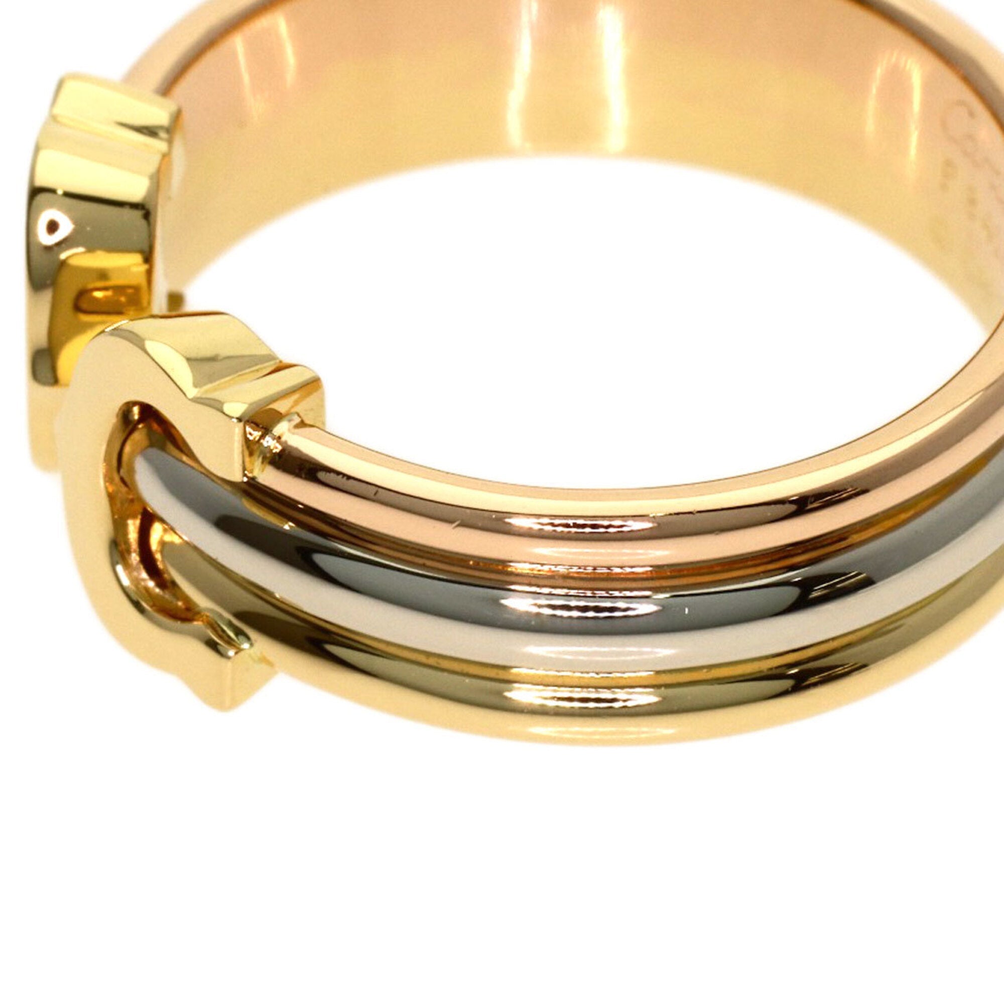 Vendome Louis Cartier Band Ring 18K Tricolor Gold