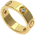 Ring 18K Yellow Gold with Half Diamond