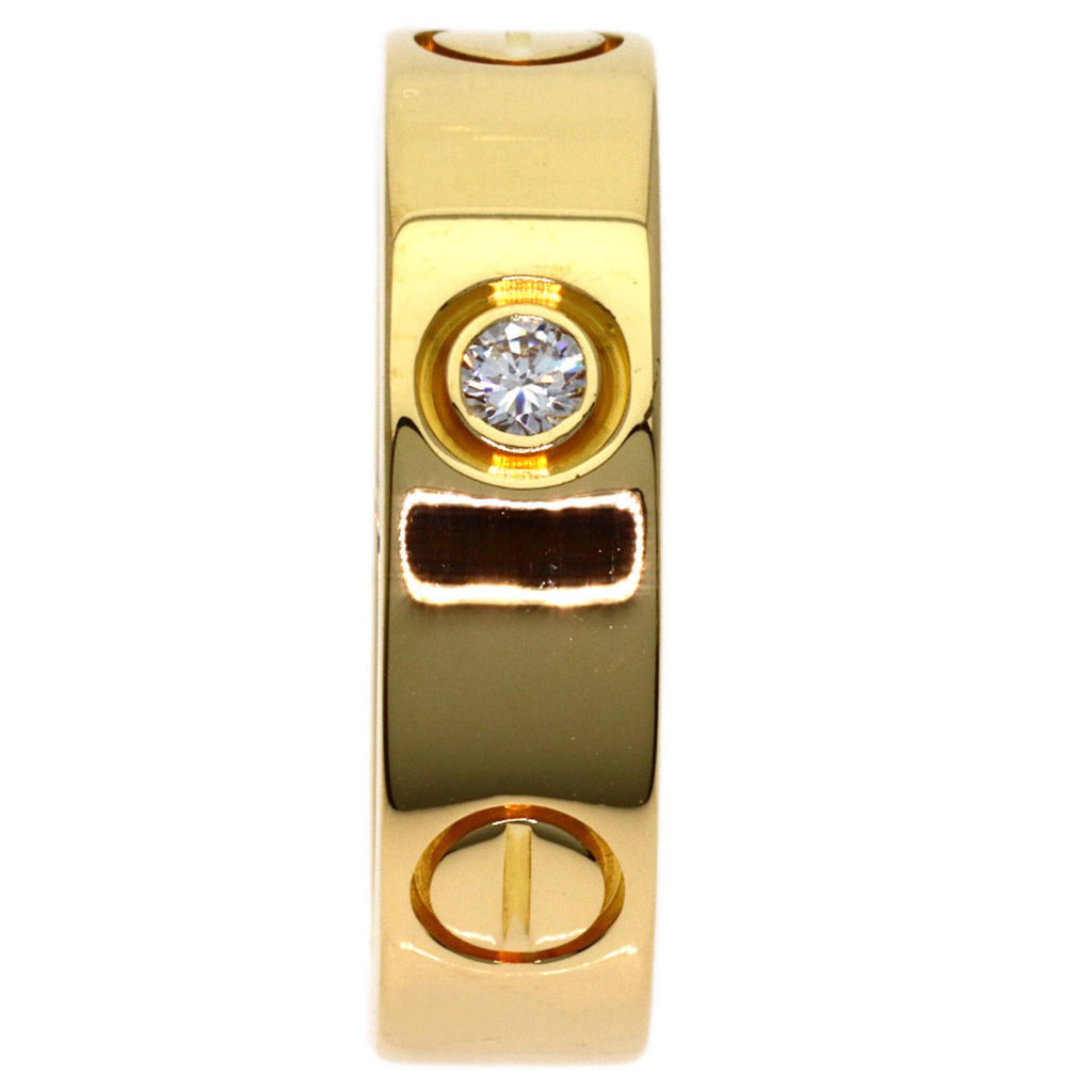 Ring 18K Yellow Gold with Half Diamond