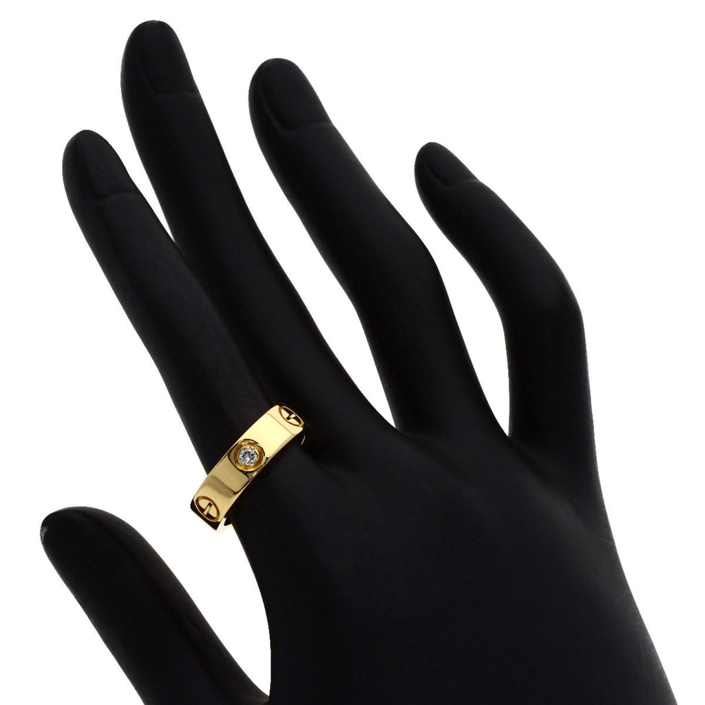 Ring 18K Yellow Gold with Half Diamond