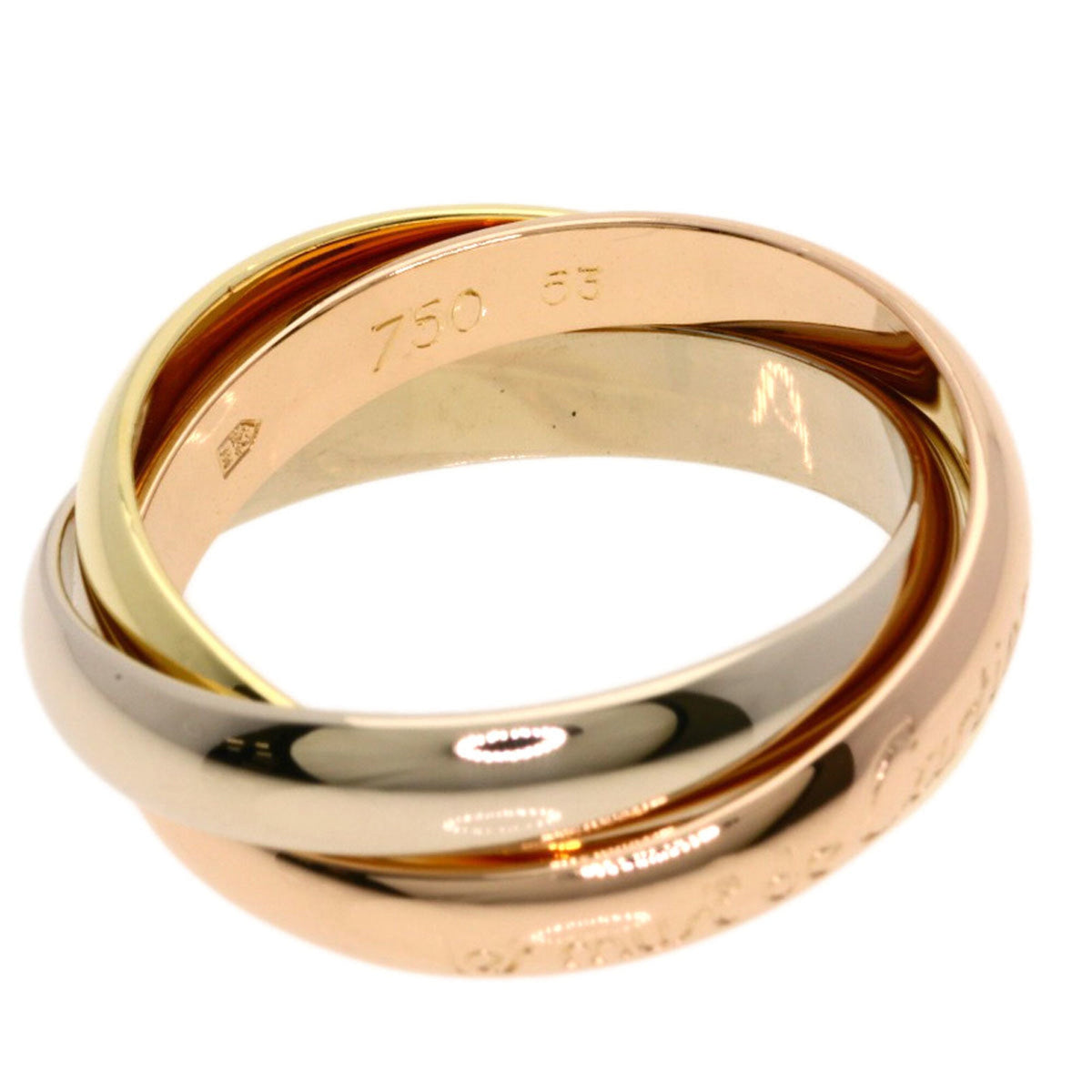 Vendome Louis Cartier Band Ring 18K Tricolor Gold