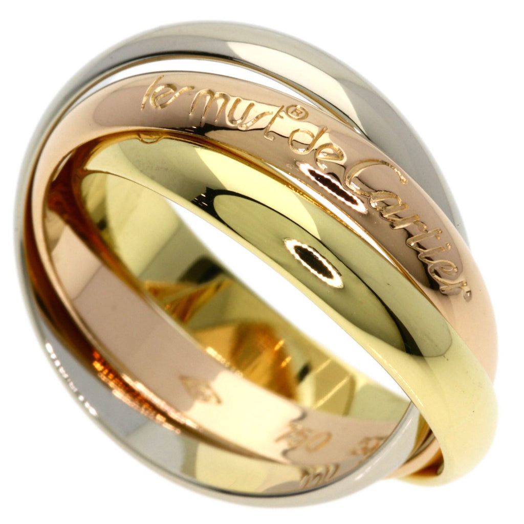 Vendome Louis Cartier Band Ring 18K Tricolor Gold