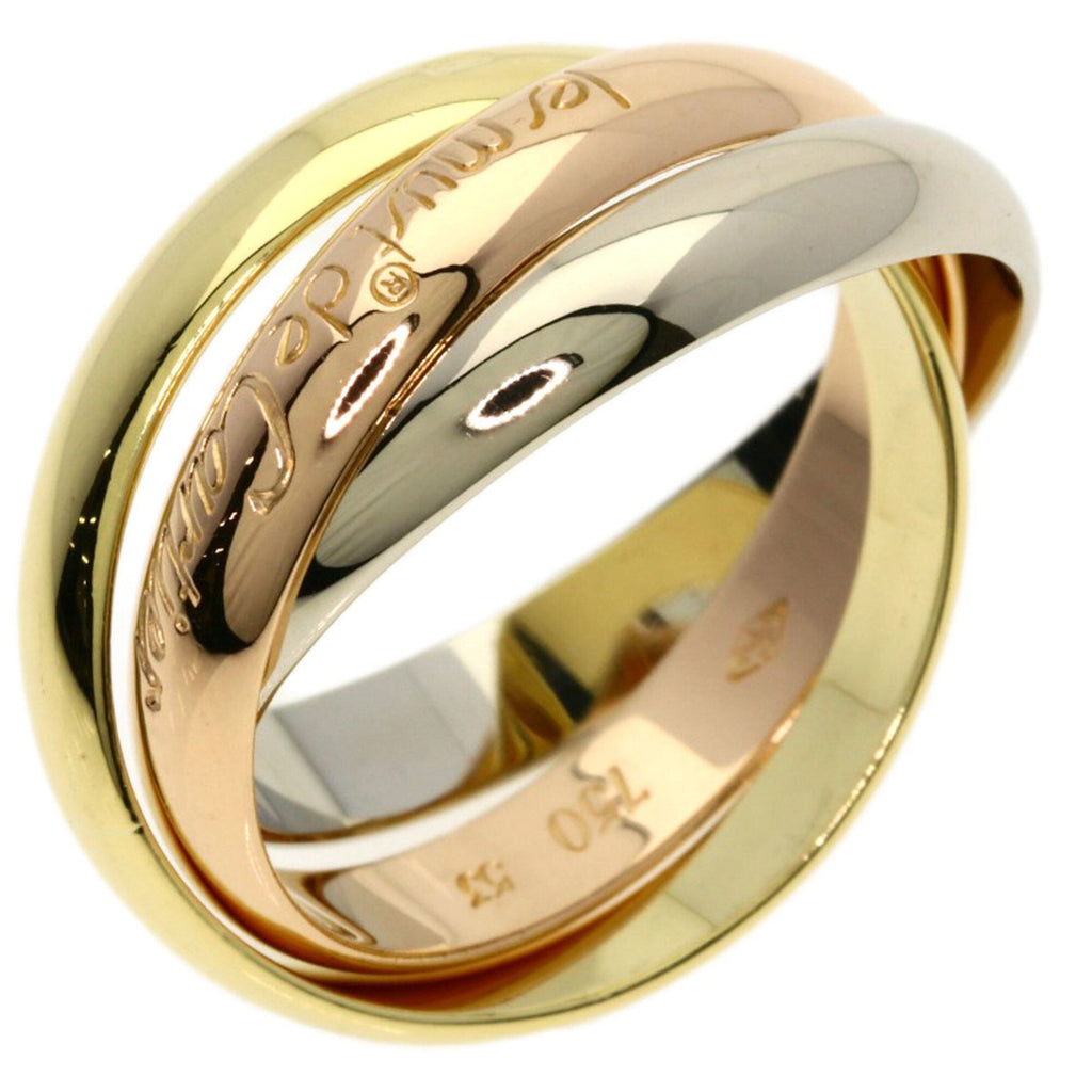 Vendome Louis Cartier Band Ring 18K Tricolor Gold