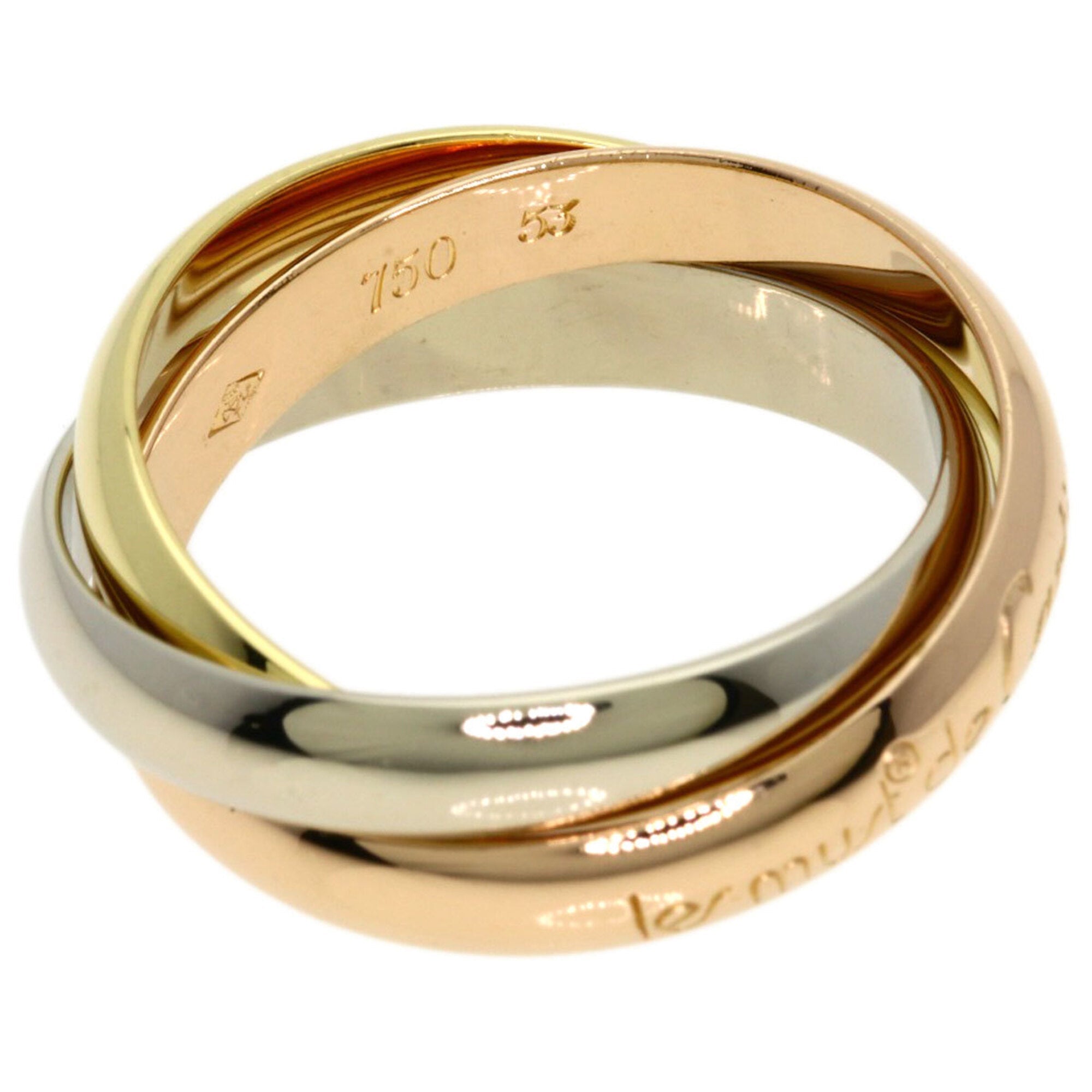 Vendome Louis Cartier Band Ring 18K Tricolor Gold